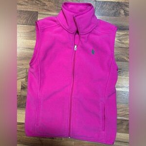 Polo Golf Ralph Lauren Pink Fleece Vest Women’s Small Zip Front Sleeveless